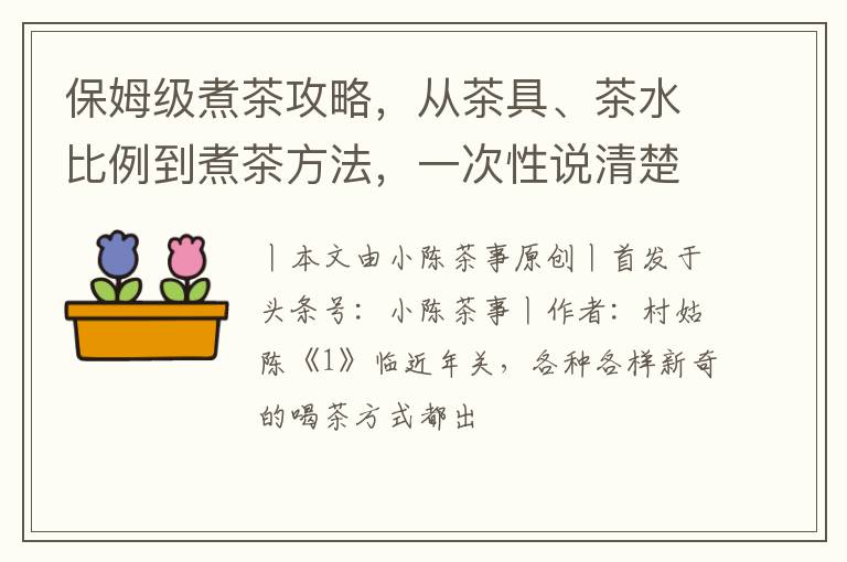 保姆级煮茶攻略，从茶具、茶水比例到煮茶方法，一次性说清楚