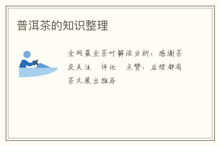 普洱茶的知识整理