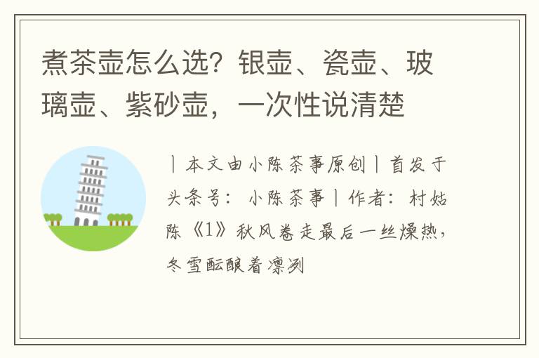 煮茶壶怎么选？银壶、瓷壶、玻璃壶、紫砂壶，一次性说清楚