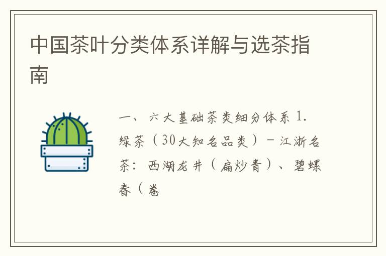 中国茶叶分类体系详解与选茶指南