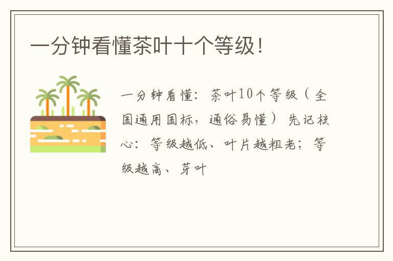 一分钟看懂茶叶十个等级！