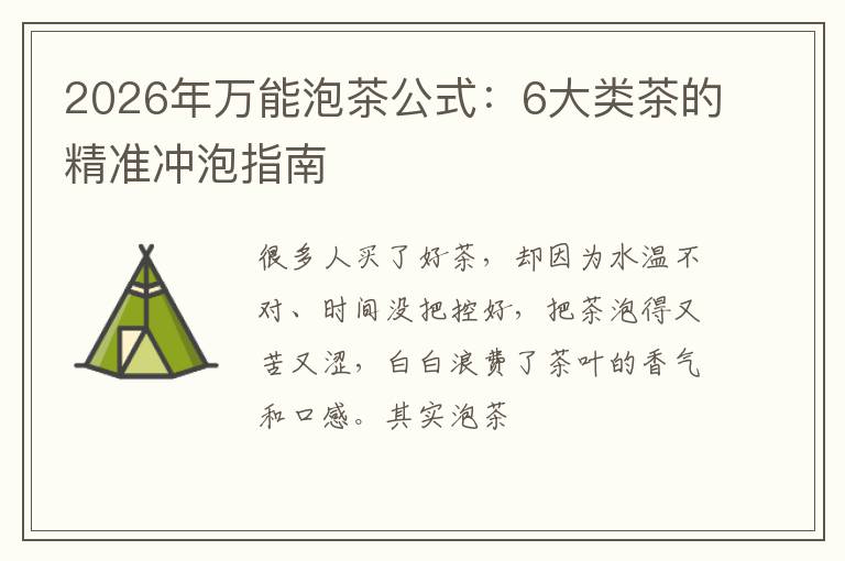 2026年万能泡茶公式：6大类茶的精准冲泡指南