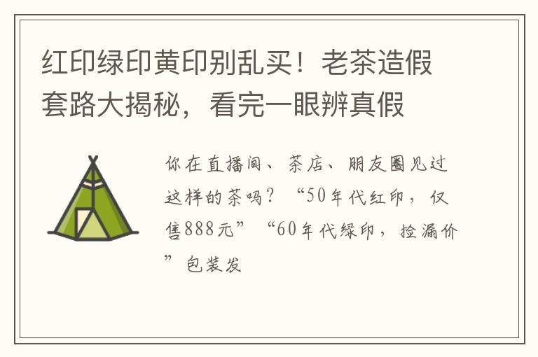 红印绿印黄印别乱买！老茶造假套路大揭秘，看完一眼辨真假