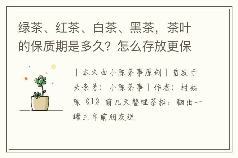 绿茶、红茶、白茶、黑茶，茶叶的保质期是多久？怎么存放更保险？