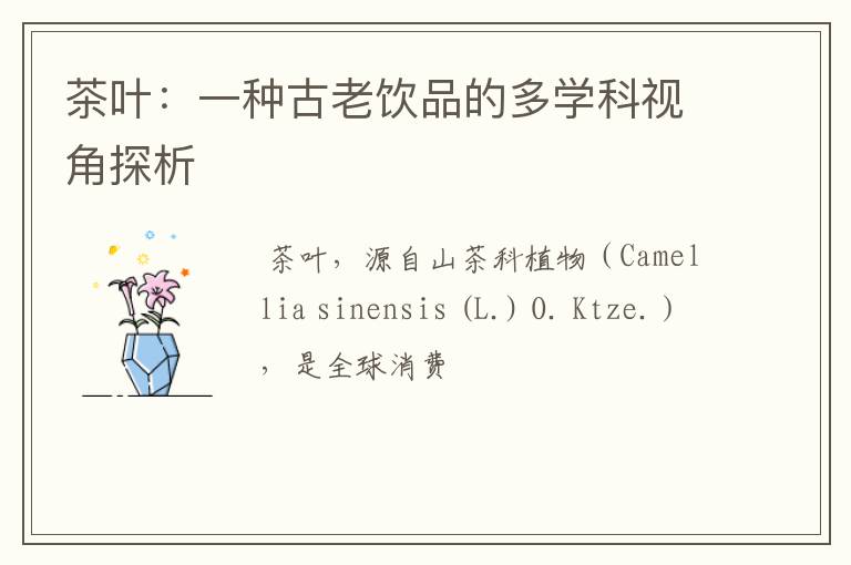 茶叶：一种古老饮品的多学科视角探析