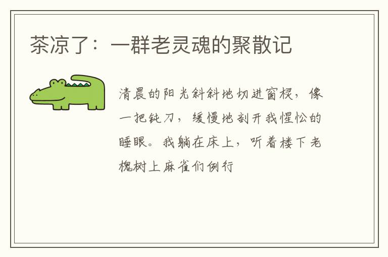 茶凉了：一群老灵魂的聚散记