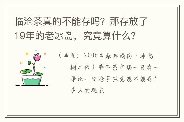 临沧茶真的不能存吗？那存放了19年的老冰岛，究竟算什么？