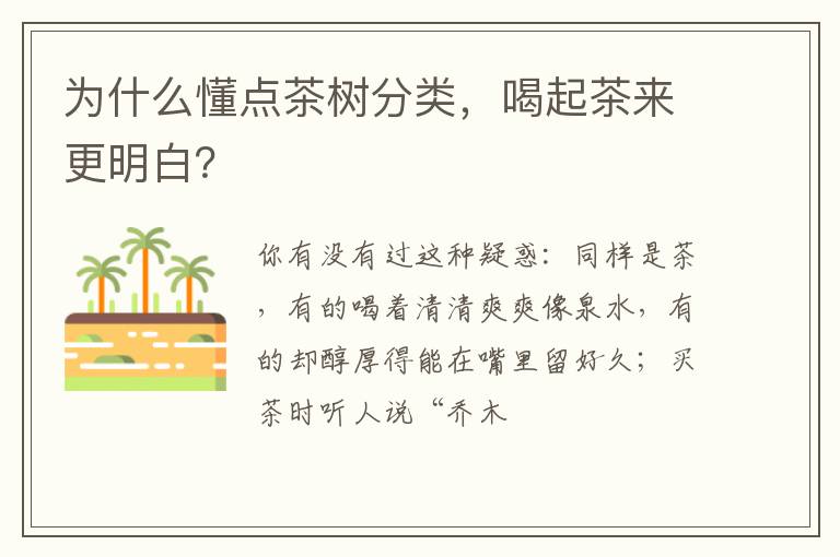 为什么懂点茶树分类,喝起茶来更明白?