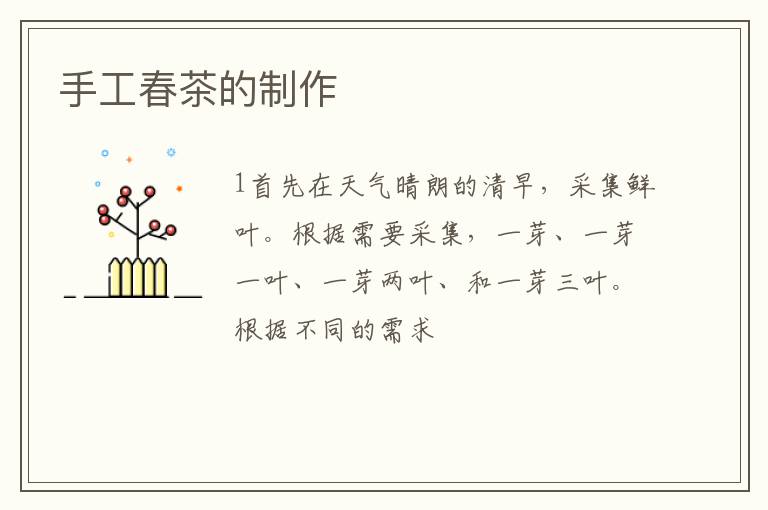 手工春茶的制作
