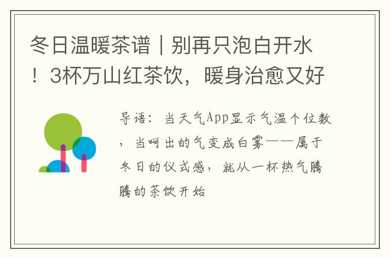 冬日温暖茶谱｜别再只泡白开水！3杯万山红茶饮，暖身治愈又好喝