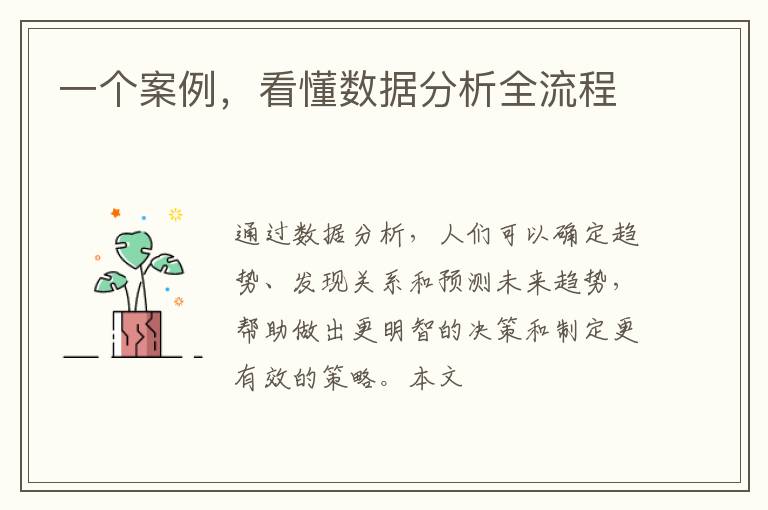一个案例,看懂数据分析全流程