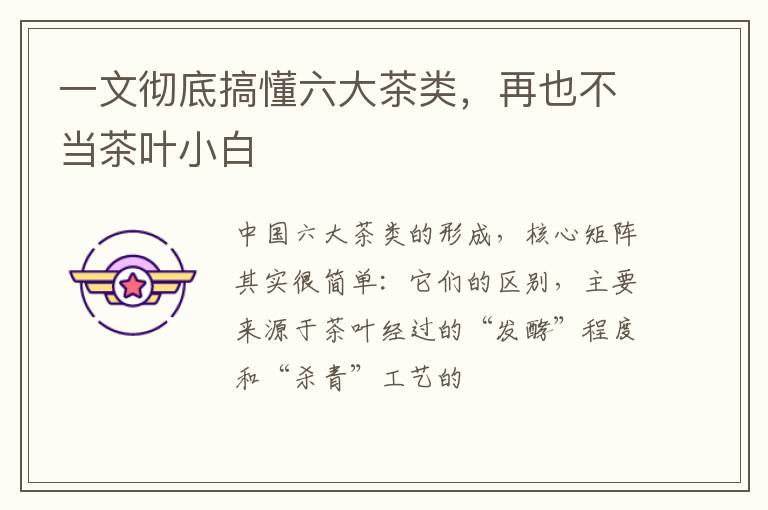 一文彻底搞懂六大茶类，再也不当茶叶小白